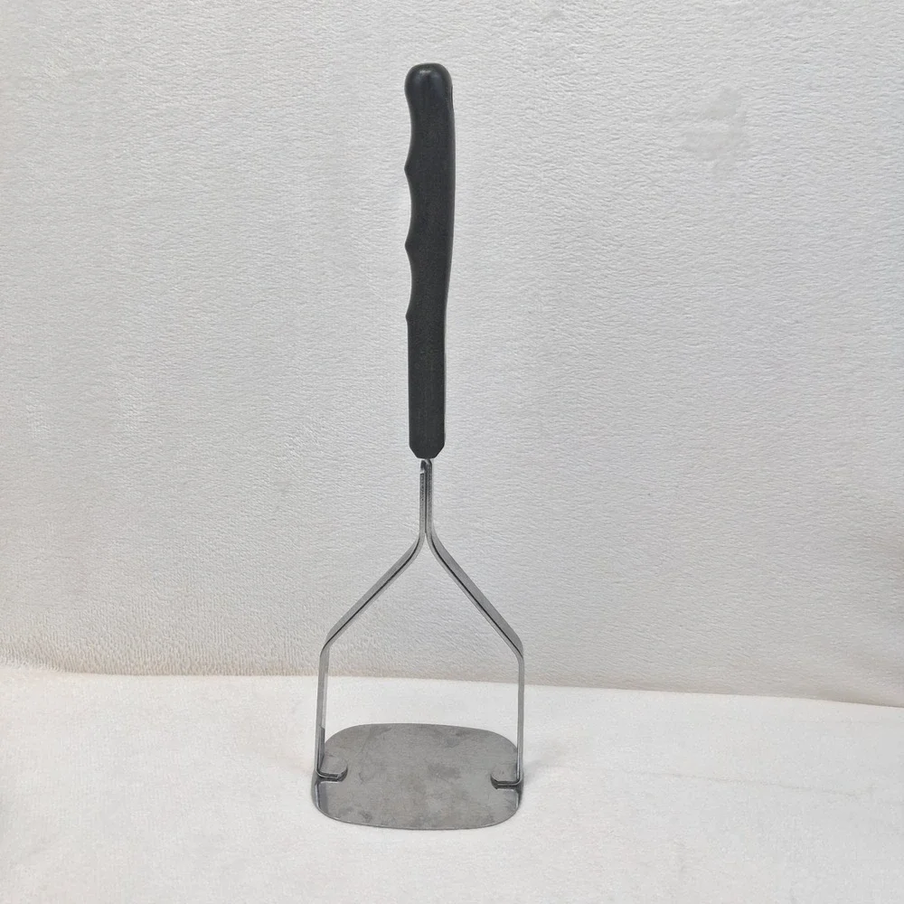 BI Cor Stainless Steel Potato Masher USA Made Black Handle Solid Blade